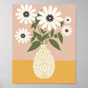 Blume in Vase 03 Gelb Poster