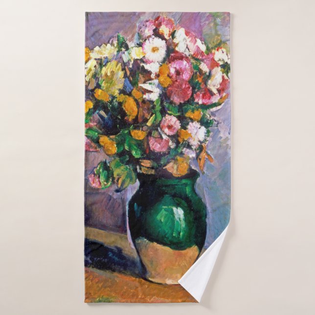 Blume in Vase, Cezanne Badehandtuch (Badehandtuch)
