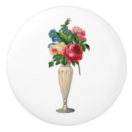 Blume in Vase Elegantes Shabby Chic Keramikknauf