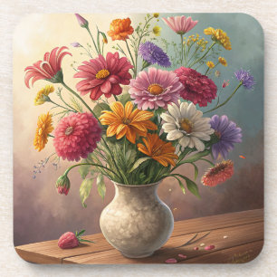 Blume in Vase Getränkeuntersetzer