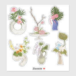 Blume in Vase, kundenspezifisch geschnitten Vinyl Aufkleber