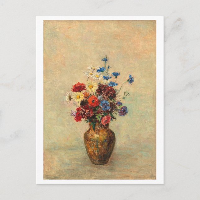 Blume in Vase-Malerei Postkarte (Vorderseite)