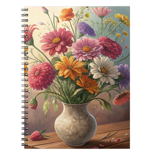Blume in Vase Notizblock (Vorderseite)