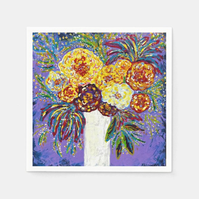 Blume in Vase-Papierservietten Serviette (Vorderseite)