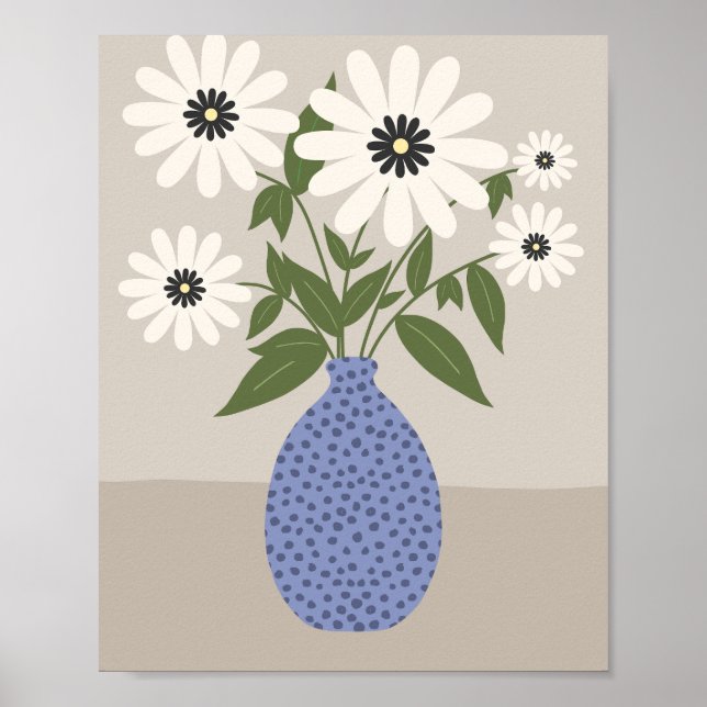 Blume in Vase Poster (Vorne)