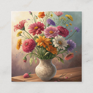 Blume in Vase Quadratische Visitenkarte