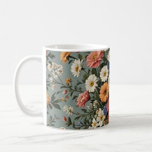 Blume in Vase vermischen Kaffeetasse (Links)