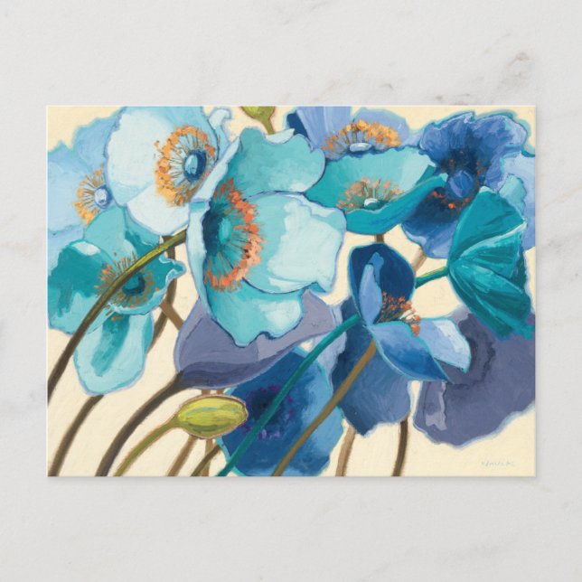 Blume in verschiedenen Farbtönen von Lila und blau Postkarte (Vorderseite)