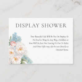 Blume in Weich Blau und Rosa zeigen DUSCHE an. Begleitkarte