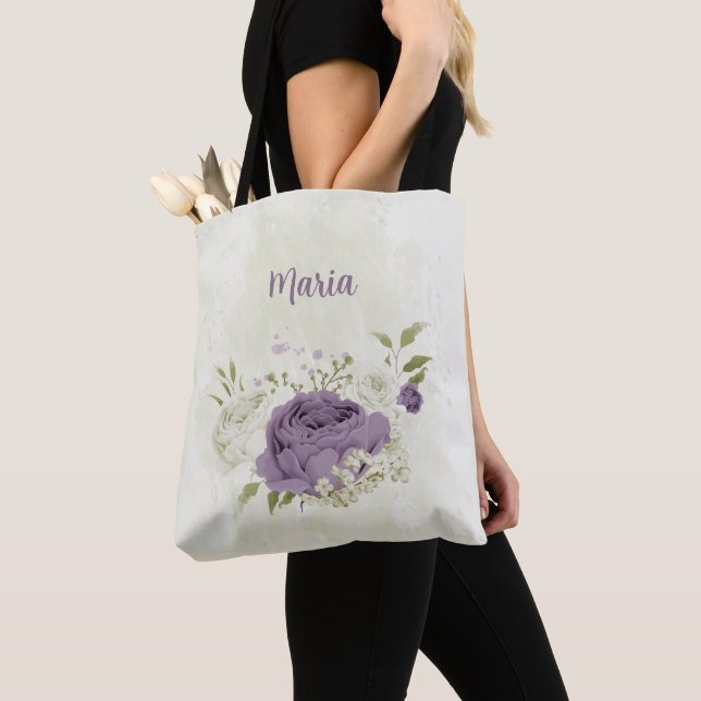 Blume in weiß und lila (Von Nahem)