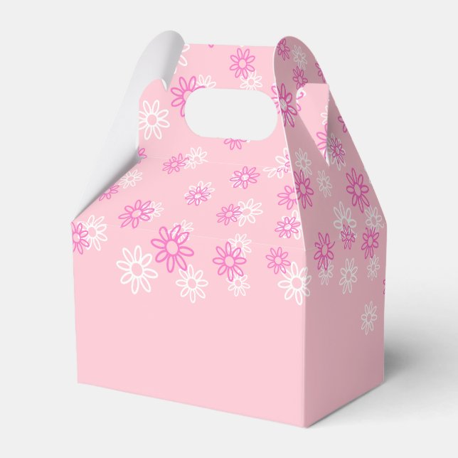 Blume in Weiß und Rosa Geschenkschachtel (Vorderseite)