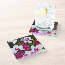 Blume in Weiß und Rosa Glasuntersetzer