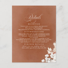 Blume in Weiß und Terracotta Hochzeitsstipps Begleitkarte