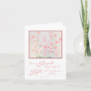 Blume in zartem Rosa und grünem Wasser dank Dankeskarte