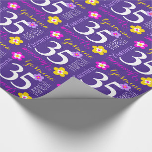 Blume individuelle Name Yasmina 35. Geburtstag Geschenkpapier