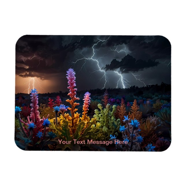 Blume inmitten des Blitzes Magnet (Horizontal)