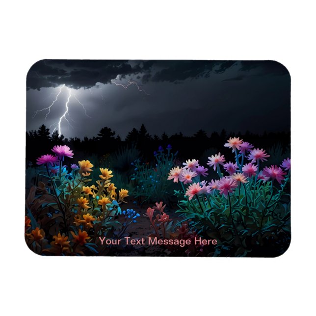 Blume inmitten des Blitzes Magnet (Horizontal)