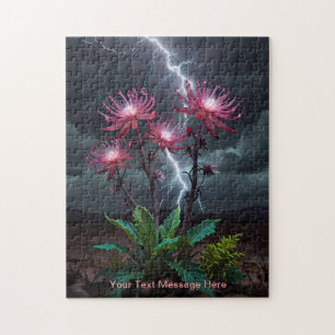 Blume inmitten des Blitzsturms Puzzle