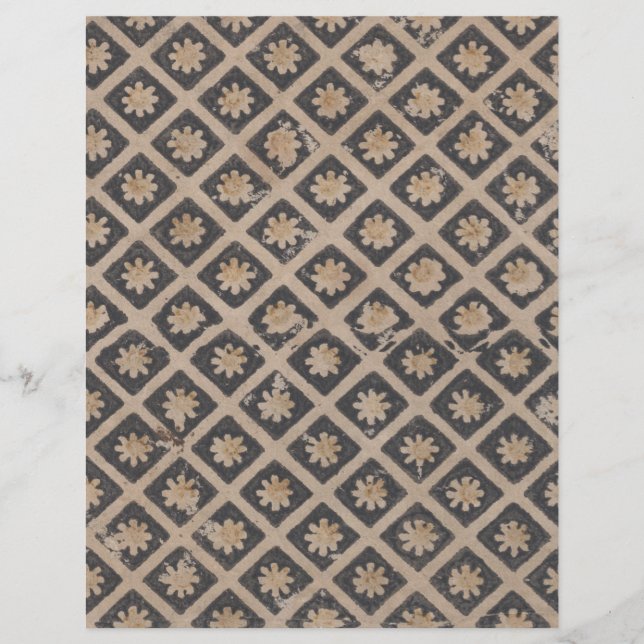 Blume innerhalb eines deoupage-Papiers mit Quadrat (Vorderseite)