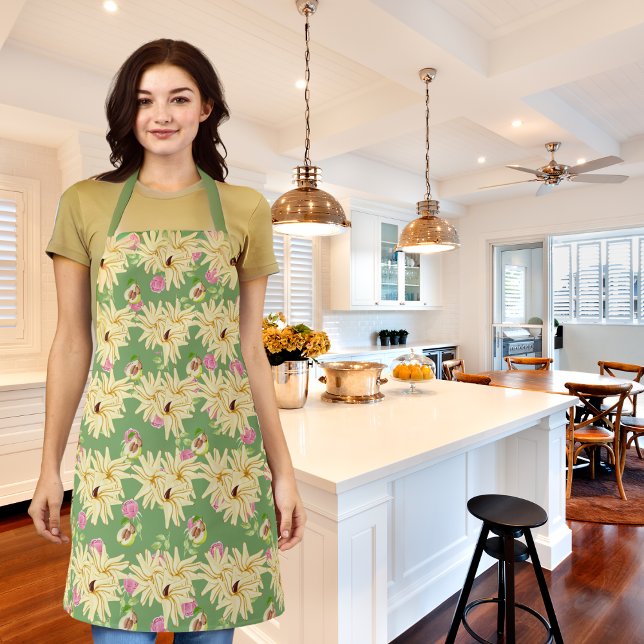 Blume inspiriert Birnen grün Schürze (Von Creator hochgeladen)