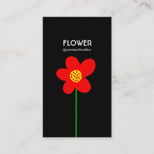 Blume IV für langes Stechen - Schwarz Visitenkarte