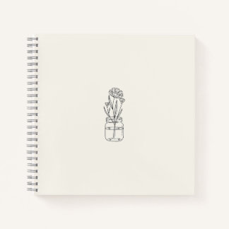 Blume Jar Beige Notebook Notizbuch