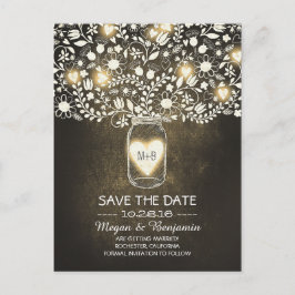 Blume Jargelb rustikal Save the Date Ankündigungspostkarte