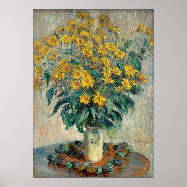Blume Jerusalem Artichoke, 1880 (Öl auf Leinwand) Poster (Vorne)