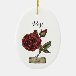 Blume JUNE Geburtstagsfeier Rose Keramik Ornament