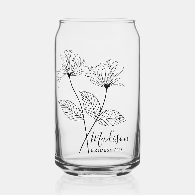 Blume Juni Honeysuckle Bridesmaid Dosenglas (Vorderseite)