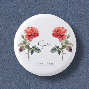 Blume Juni Rose Button