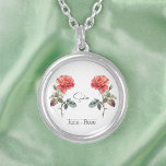 Blume Juni Rose Versilberte Kette<br><div class="desc">Geburtmonat Blume Juni Rose Halskette mit einer Abbildung einer Rose Blume. Unter der Blume wird der Name in einem eleganten Script-Schriftart geschrieben. Unter dem Namen wird "Juni - Rose" Staaten, was darauf hinweist, dass der Geburtsmonat des Besitzers Juni ist und ihre Blume die Rose ist. Es ist eine personalisierte Halskette,...</div>