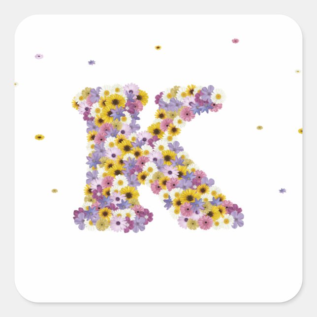 BLUME K QUADRATISCHER AUFKLEBER (Vorderseite)