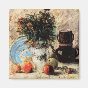 Blume, Kaffeeepot und Obst von Vincent van Gogh Magnet