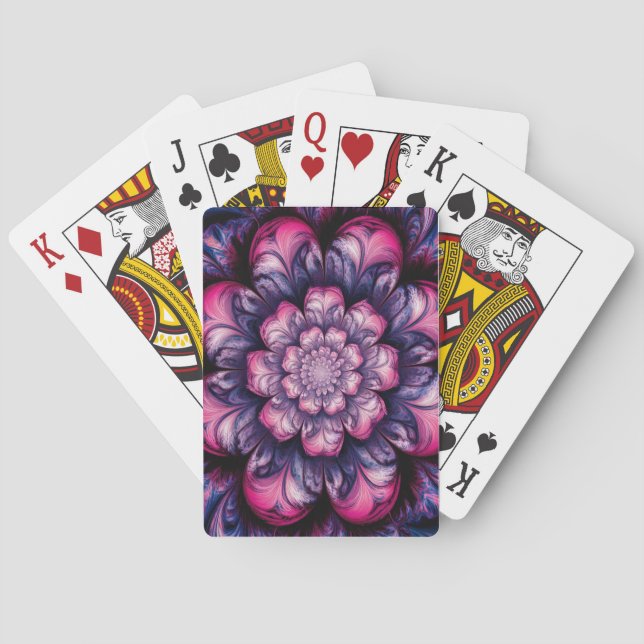 Blume-Kartenhalterung für psychedelisches Fraktal Spielkarten (Rückseite)