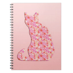 Blume Kat - Korallen orange und rosa Notizblock