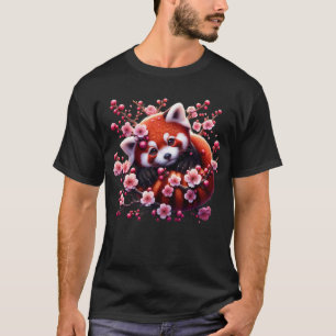 Blume Kawaii Red Panda Cherry Blossom T-Shirt