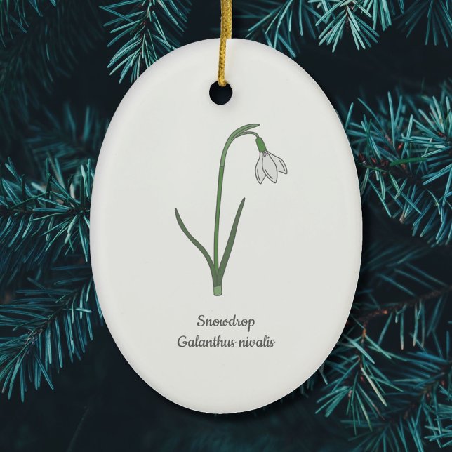 Blume Keramik Ornament (Botanical Snowdrop Ornament)