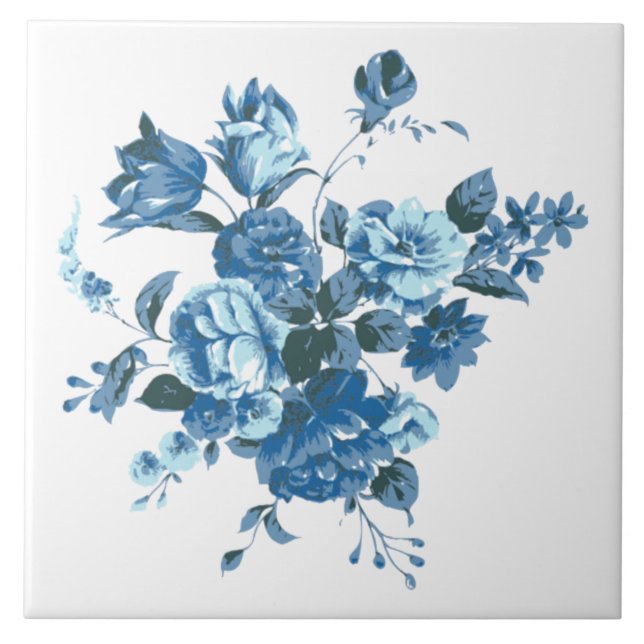 Blume Keramik Tile Vintag Fliese (Vorderseite)