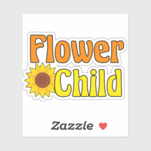 Blume Kind Niedlich Hippie Sonnenblume 70er Aufkleber