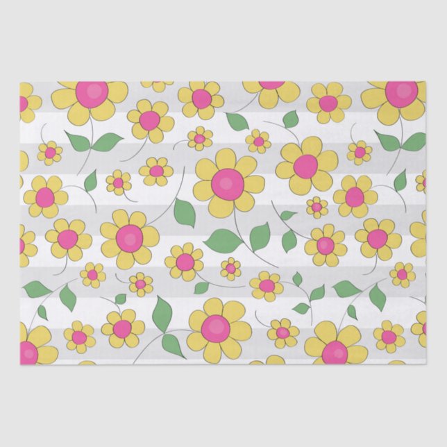 Blume Kinder malen glückliche Federdoodles Seidenpapier (Vorderseite)