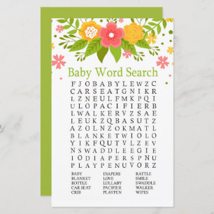 Blume Kinderdusche Word Search Game