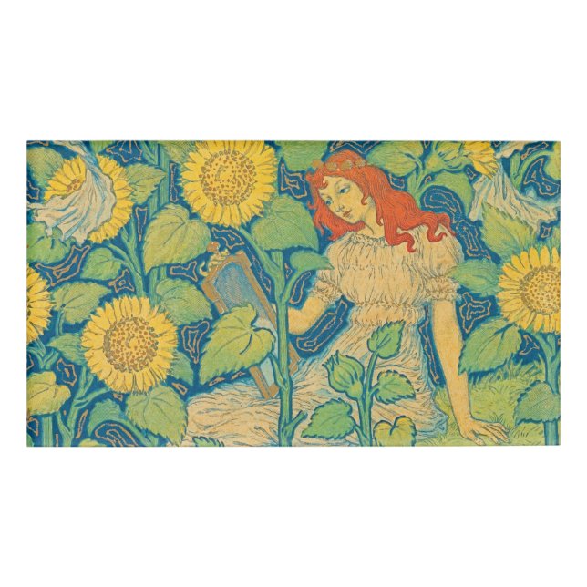 Blume Kinderfrau im Sonnenblumengarten Namenschild (Vorderseite)