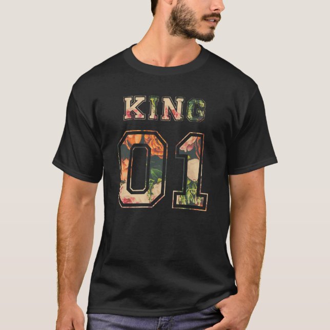 Blume King und Queen Couple 01 T-Shirt (Vorderseite)