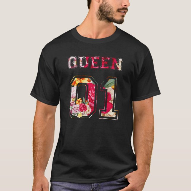Blume King und Queen Couple 01 T-Shirt (Vorderseite)