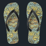 BLUME, KLEIDUNGEN UND DRACHEN, gelb Schwarz-weiß Flip Flops<br><div class="desc">Buntes,  elegantes und klassisches Blumendesign mit Wirbel,  Pfau-,  Vogel- und Drachenfiguren in gelben,  Schwarz-weißen Grautönen aus Vintagem Textil.</div>