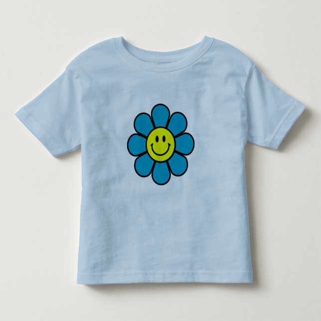 Blume Kleinkind Ringer T - Shirt (blau) (Vorderseite)