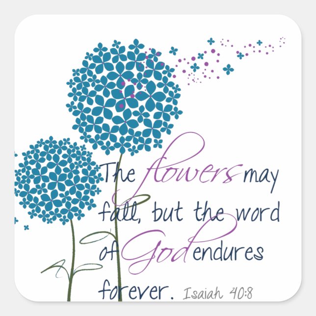 Blume können fallen... quadratischer aufkleber (Vorderseite)