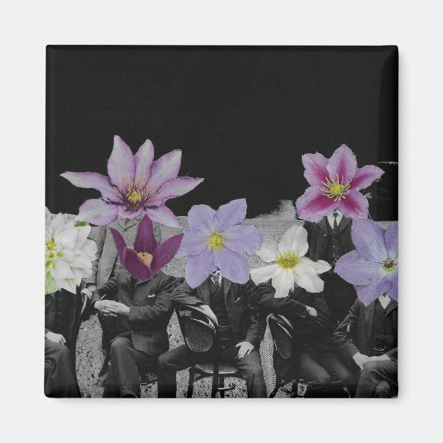 Blume Kopf im Weltraum - Magnet (Vorne)