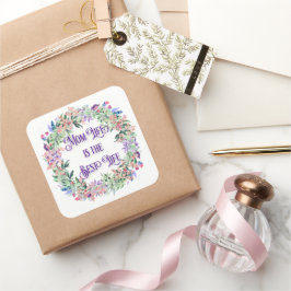 Blume Kraut Mama Leben ist das beste Leben Quadratischer Aufkleber